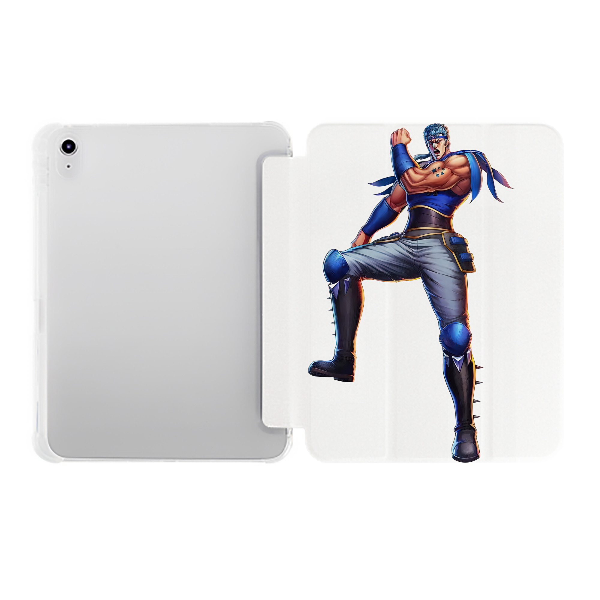 （画像用） 北斗の拳 Fist of the North Star IPad ケース ペン収納付き 三つ折りスタンド PUレザー×シリコン 対応機種9.5/10.5/10.9インチ
